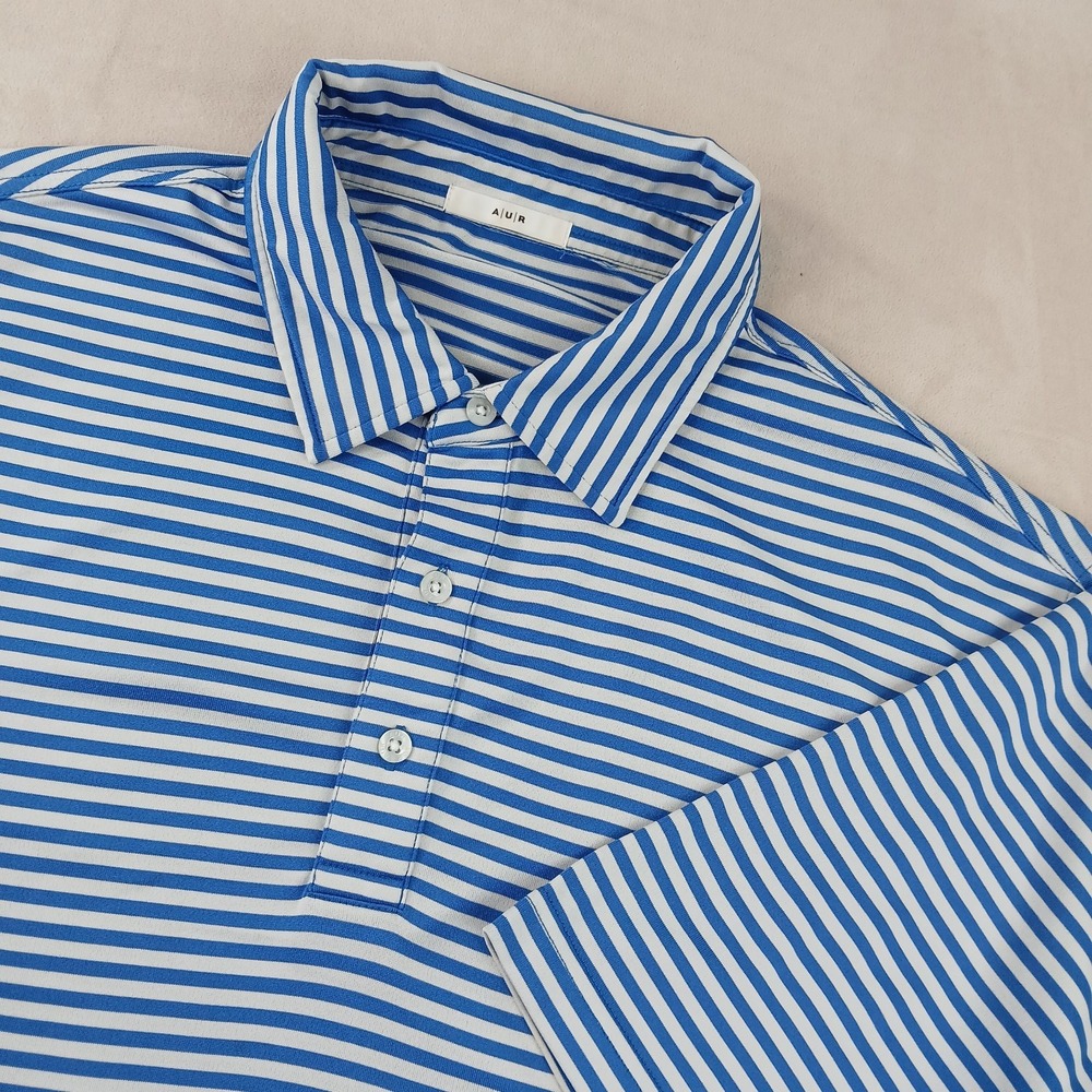 AUR large Mens Polo Shirt Golf Stretch Performance 24x29 Fits XL Has‎ Defect